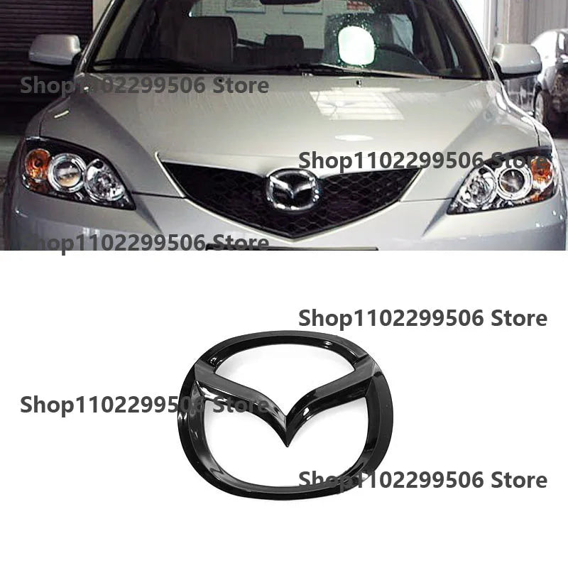 Mazda 3 sport glossy black ABS Car Front Grille Eemblem Rear Trunk Badge Sticker For 2008-2013 Mazda 3 Logo Accessories