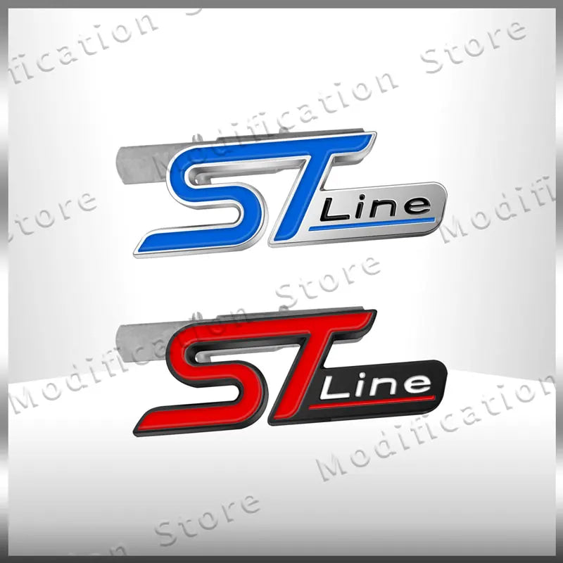 3D Metal Car Styling ST Line Logo Front Grill Badge Sticker For Ford Focus Fiesta Ecosport Mondeo Kuga Rear Trunk Side Fender