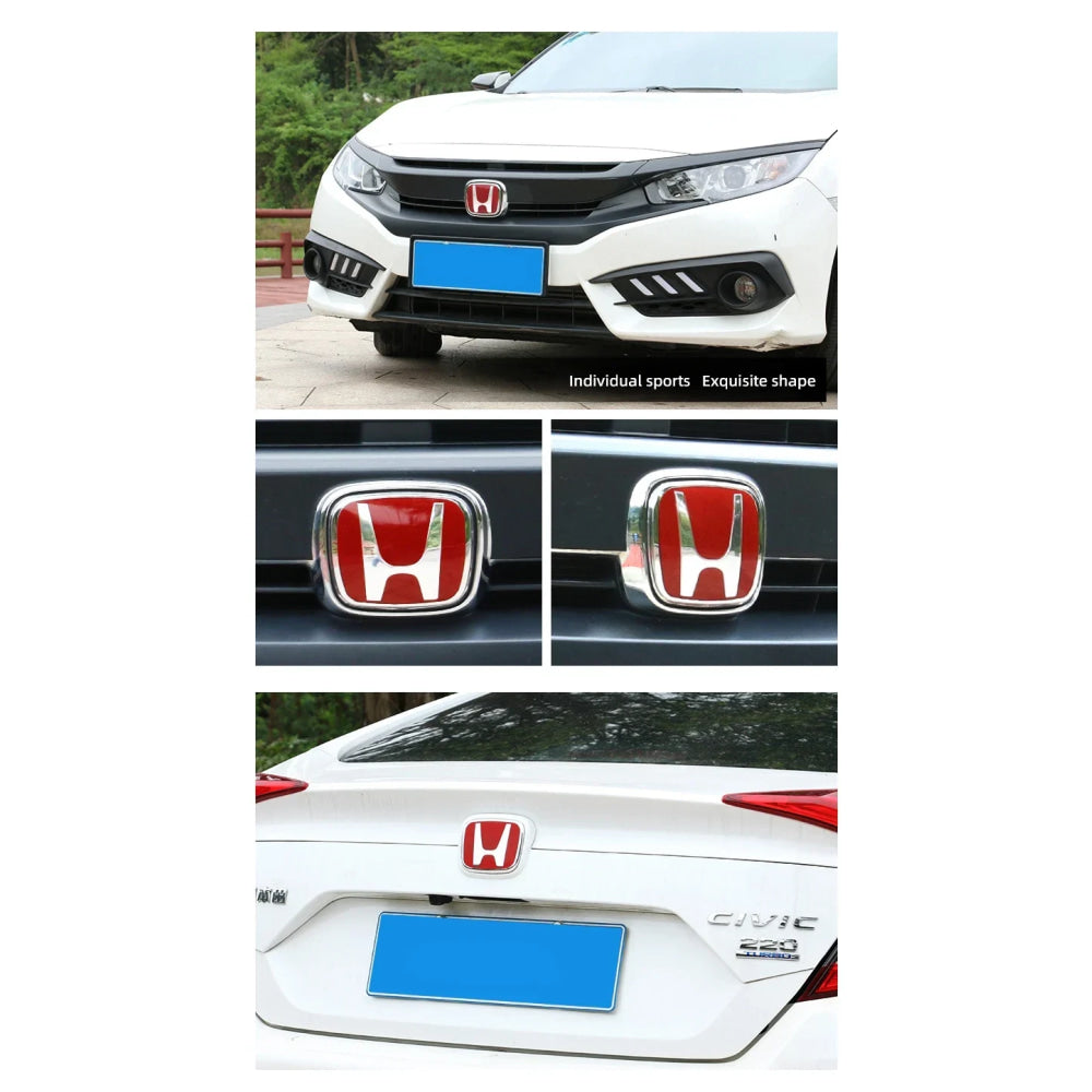 Car Logo Badge Front Grille Trunk Steering Wheel Decoration Accessories For Honda Fit GK5 HRV Vezel Accord Civic Cars Emblem