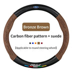 For Ford Mondeo Focus Raptor Puma Edge Explorer Ecosport Ranger F150 Kuga Car Suede Carbon fiber Anti-slip Steering Wheel Cover