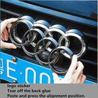 1Pc Audi directly covered front /Rear logo Emblem Refitted four-ring black Badge For Audi A4 A3 A5 A7 Q3 Q5 Q7 Q2 A6 Accessories