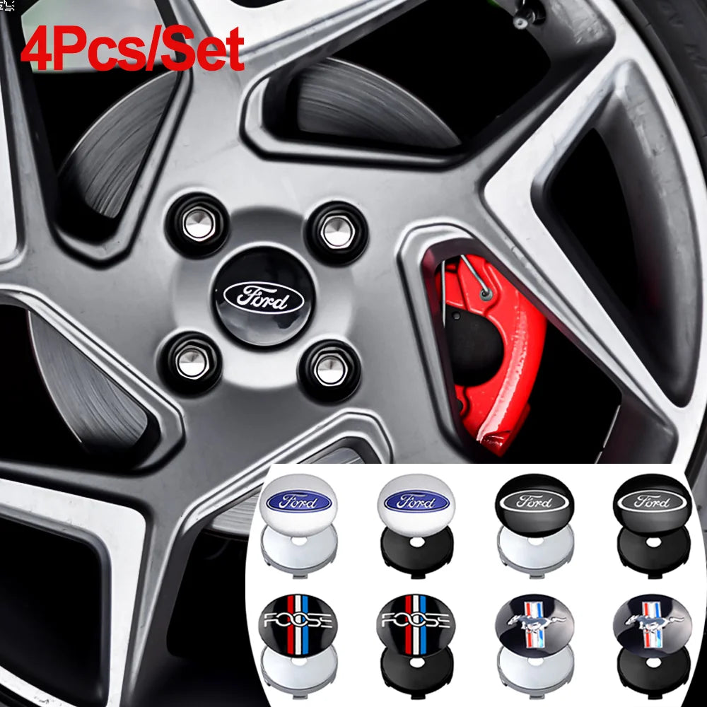 4PCS 56/60mm Car Wheel Hub Caps Badge Covers Auto Accessories For Ford Focus Fiesta Mustang Mondeo Smax Ranger Kuga ST Shelby