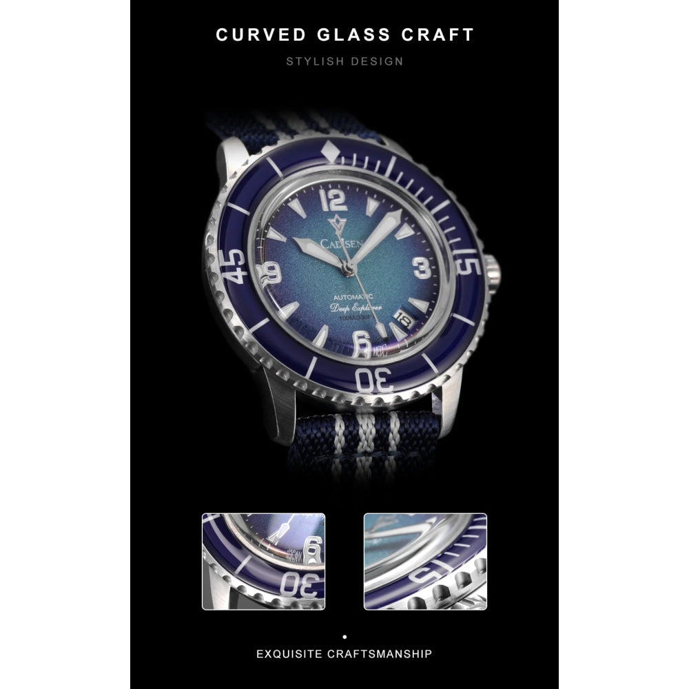 CADISEN Deep Explorer 2025 New Automatic Mechanical Watch Man Canvas Strap Wristwatch MIYOTA  Luxury Luminous Waterproof Watches