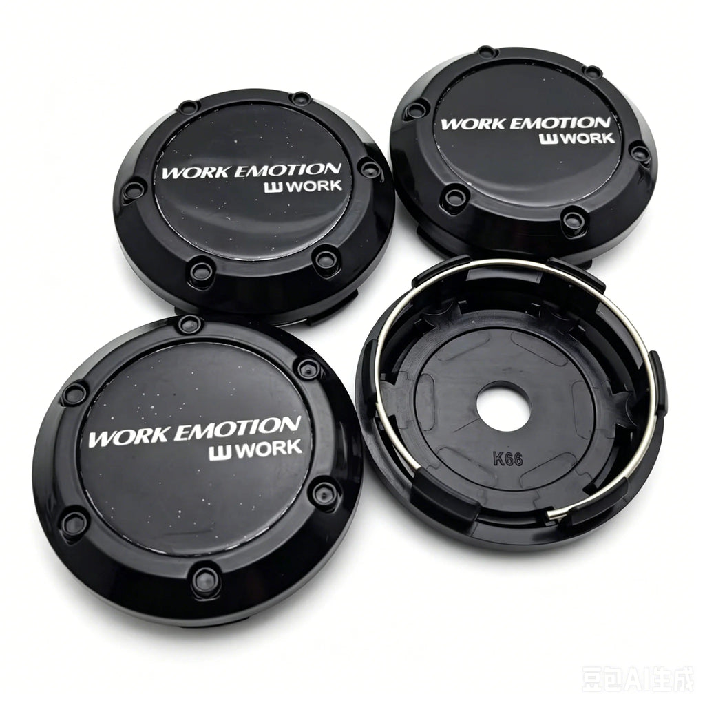4pcs JDM W Work Emotion Logo Emblem Car Wheel Center Caps 66MM Clips 62MM Hub Wheels Cap Rim Hubcaps Dust Cover Car Accessories