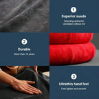 Universal Suede / Nappa Leather Car Steering Wheel Cover 38CM Breathable O/D Shape Protector Non-Slip Auto Interior Accessories