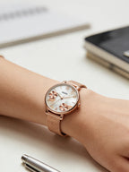 Fossil ES4534 Luxury Rose Gold Women Watches Stainless Steel Mesh Strap Quartz Wristwatch Mother of Pearl Clock Reloj Mujer