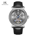 Shanghai Watch Skeletonized Flywheel Men's Mechanical Watch 42mm Automatic Watches Retrograde Calendar Sapphire Wristwatch S8924