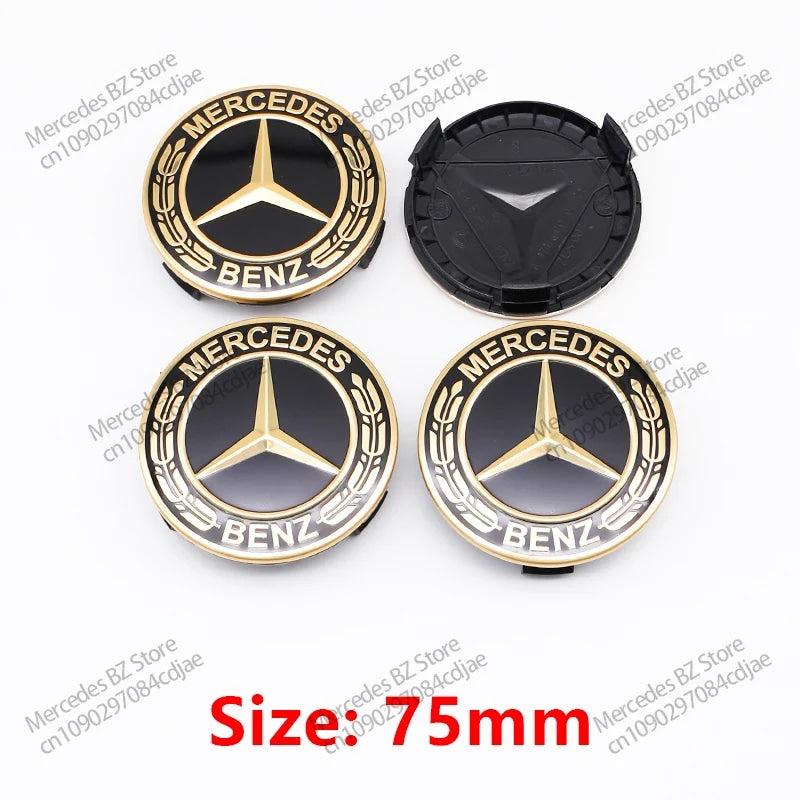 4pcs 56mm 75mm Car Wheel Center Hub Caps Cover Auto Accessories Mercedes Benz Amg C180 C200 C260 W108 W124 W126 W140 W168 W176