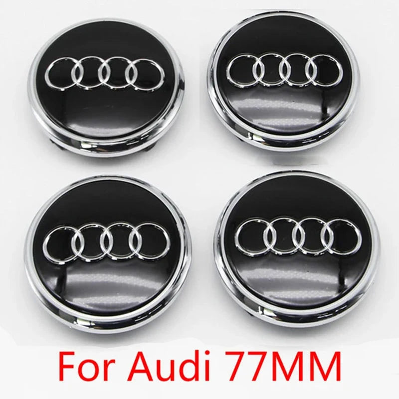 4PCS 60mm 61mm 68mm 69mm 77mm Car Wheel Center Cap Hub Cover Badge For Audi A6 A3 A4 A5 A6 Q2L Q3 Q5 Q7 Q8 R8 Hubcap Accessories
