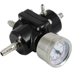 Universal 1Set Adjustable Fuel Pressure Regulator + Gauge+ Fitting Kit Aluminum Black Blue Red Silver