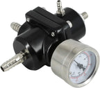 Universal 1Set Adjustable Fuel Pressure Regulator + Gauge+ Fitting Kit Aluminum Black Blue Red Silver