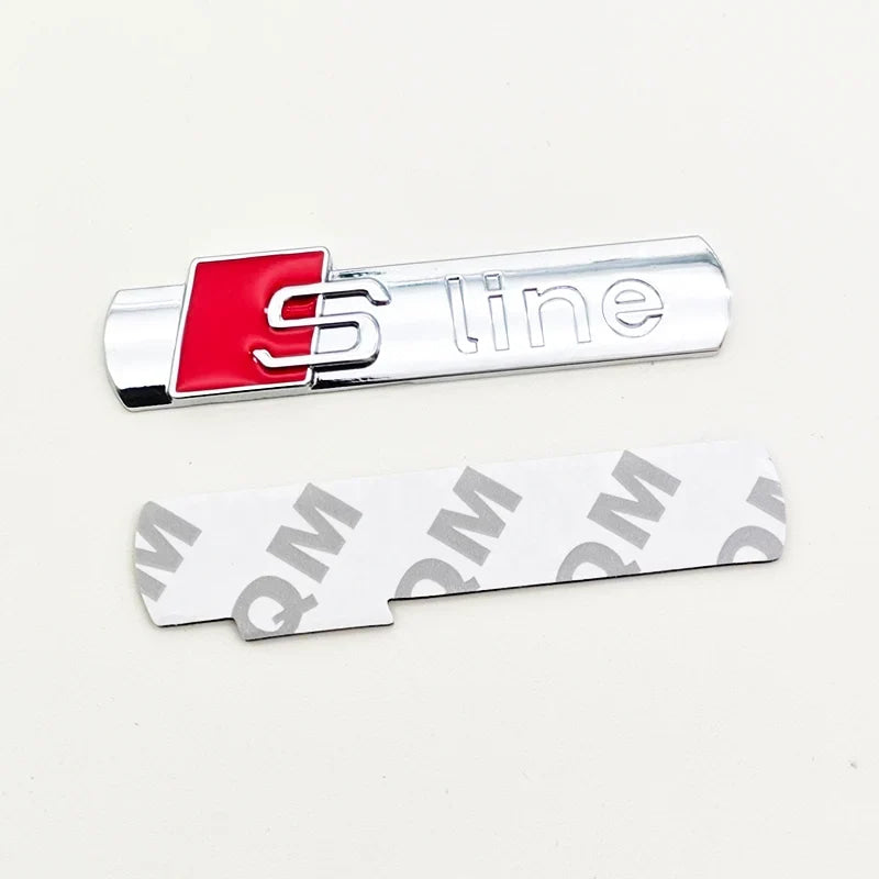 3D Metal Logo Sline Emblem Car Fender Side Sticker Front Grill Badge For Audi A3 A4 A5 A6 A7 S3 S4 S5 S6 TT S Line Accessories