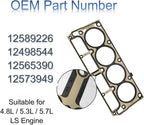 12589226 12498544 12565390 12573949 98544 Cylinder Head Gaskets Set 12589226 1Set For Chevy GMC LS1/LS6 MLS 4.8L 5.3L 5.7L