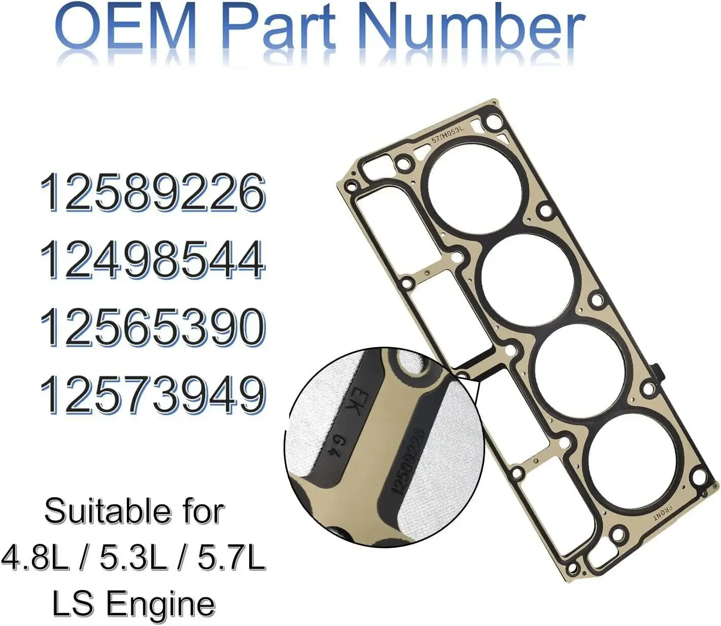 12589226 12498544 12565390 12573949 98544 Cylinder Head Gaskets Set 12589226 1Set For Chevy GMC LS1/LS6 MLS 4.8L 5.3L 5.7L