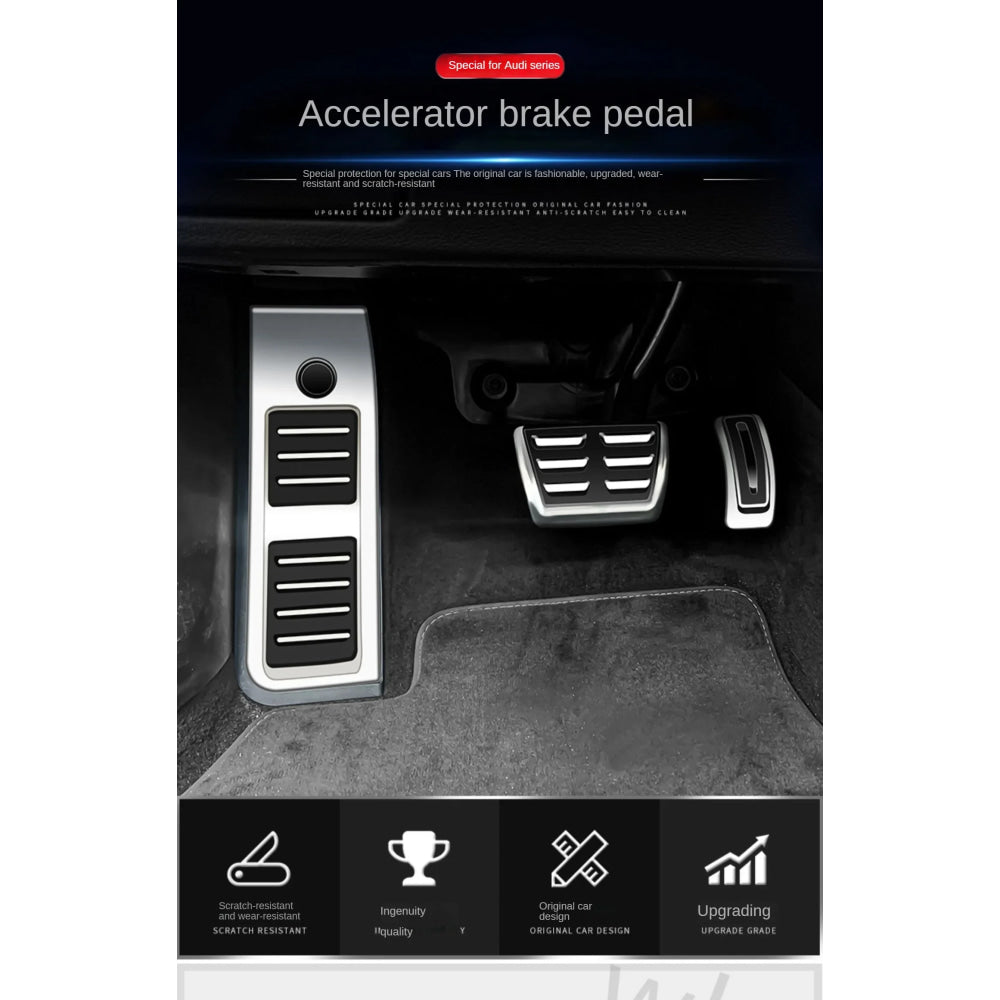LULECI Car Pedals for Audi AT MT 2009-2024 A4 B8 B9 A6 C7 C8 Q5 High Quality Stainless Steel Accelerator Brake Pedal Cover Pads
