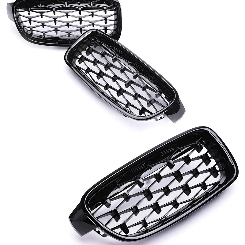Kidney Front Racing Grille Chrome Black Silver Points Diamond Style Grill For BMW 3 Series F30 F31 2012-2019 320i 328i 330i 340i