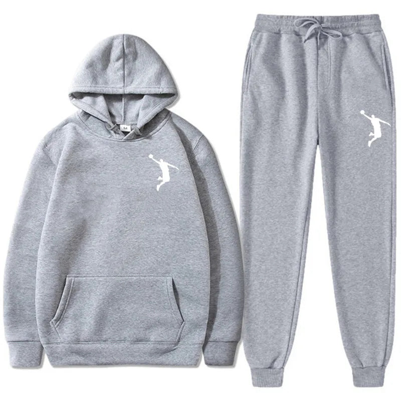 Sports Basketball Brand Sweatshirt Sweatpants Men Women 2 Pieces Sets Tracksuit Fashion Casual Hooded Sportswear Sudadera Hombre