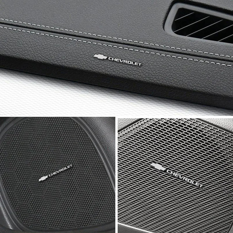 Chevrolet 3D Aluminum Car Audio Stickers Fit For Silverado Impala Malibu Equinox Cruze Camaro Tahoe/Suburban Blazer Spark Aveo