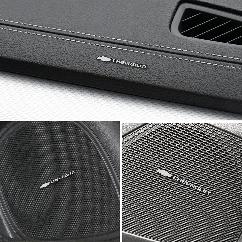 Chevrolet 3D Aluminum Car Audio Stickers Fit For Silverado Impala Malibu Equinox Cruze Camaro Tahoe/Suburban Blazer Spark Aveo