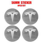 Hot 4pcs 56mm Car Wheel Center Hub Stickers Cap Emblem Cover Tesla Model 3 Model S Model X Y Juniper Roadster Wye Accessories