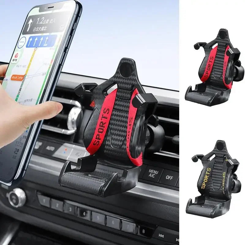 Racing seat design car phone holder Mount stand suction cup smartphone mobile cell support in car bracket for iphonesamsung mi
