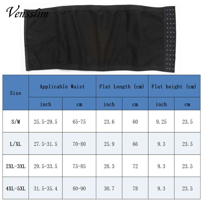 Vensslim Men Body Shaper Waist Trainer Slimming Belt Compression Corset Workout Sauna Sweat Bands Fitness Fat Burner Trimmer