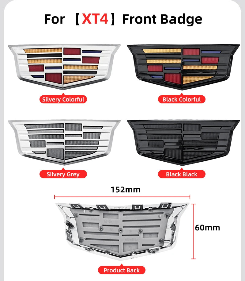 1pcs 3D ABS Car Front Grille Center Emblem Badge Rear Trunk Sticker Accessories For Cadillac CT4 CT5 CT6 XT4 XT5 XT6 XTS ATS