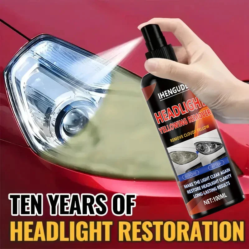 Professional Car Headlight Restorer - Removes Scratches and Blur, Restores Bulb Brightness, Expands Visibility, Suitable for Front and Rear Vehicle Lighting, Car Headlight Repair Fluid - Anti-Yellowing/Scratch/Fogging and Oxi