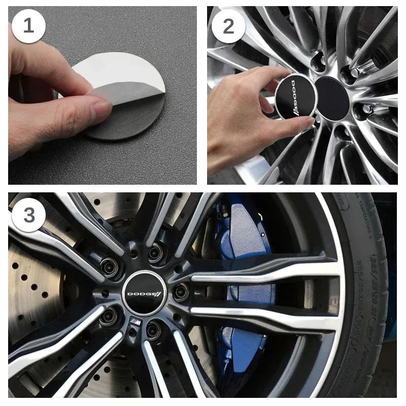 Emblem Sticker Car Wheel Hub Center Cover Caps Badge Sticker for Dodge CHALLENGER DART NITRO RAM SRT SXT Decorative stickers