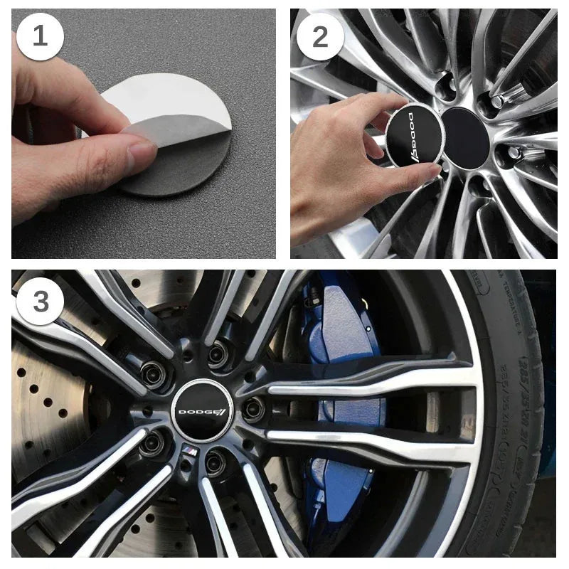 Emblem Sticker Car Wheel Hub Center Cover Caps Badge Sticker for Dodge CHALLENGER DART NITRO RAM SRT SXT Decorative stickers