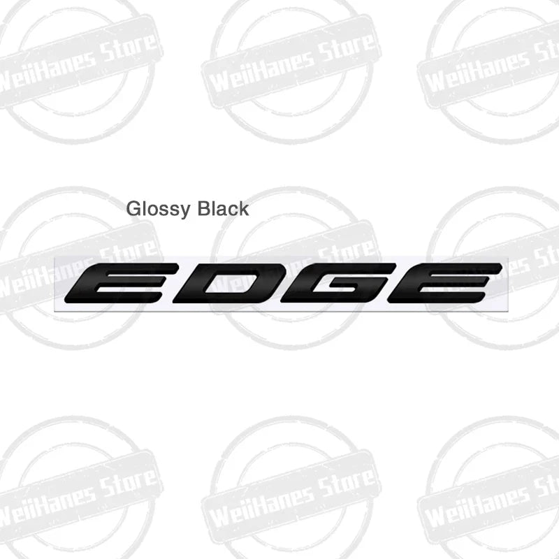 Metal 3D For Ford Fiesta Edge Badge Letter Logo Car Rear Trunk Body Sticker Emblem Glossy Black Accessories