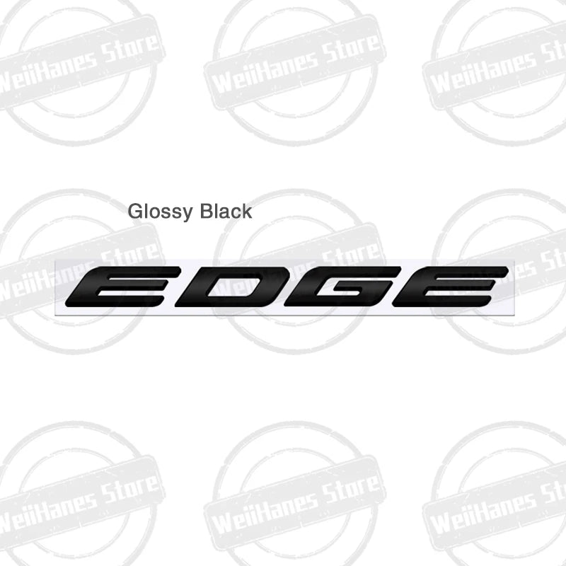 Metal 3D For Ford Fiesta Edge Badge Letter Logo Car Rear Trunk Body Sticker Emblem Glossy Black Accessories