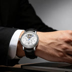 Shanghai Watch Skeletonized Flywheel Men's Mechanical Watch 42mm Automatic Watches Retrograde Calendar Sapphire Wristwatch S8924