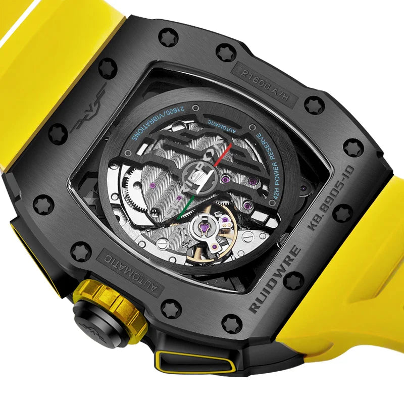Pagani Designs-reloj automático de acero inoxidable para hombre, cronógrafo mecánico con esfera de grafiti Richard, complemento masculino de buceo