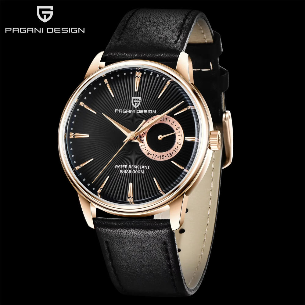 2026 Pagani Design Reloj Hombre PD1654 Quartz Watch Men 100M Water Resistant Leather Strap  Fashion Business Wristwatch reloj
