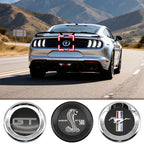 150mm Car Rear Trunk Emblem For Ford Mustang Tire Style ABS Badge 5.0 Roush Shelby GT500 Cobra Laguna Auto Tuning Accessories
