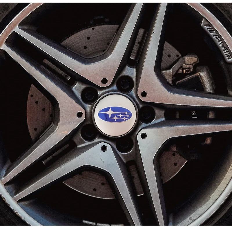 4Pcs Auto Wheel Stickers Car Center Hub Cap Decal For Subaru STI WRX Forester Impreza Legacy Outback XV WAS Ascent Atenza BRZ