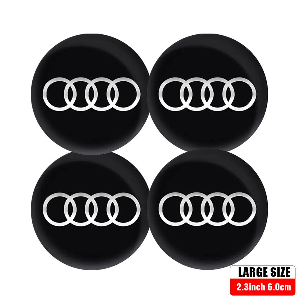 56/60/65MM Car Wheel Hub Caps Auto Emblem Tyre Center Covers Accessories For Audi A1 A2 A3 A4 A5 A6 A7 A8 Quyttro Sline RS Q2 Q3