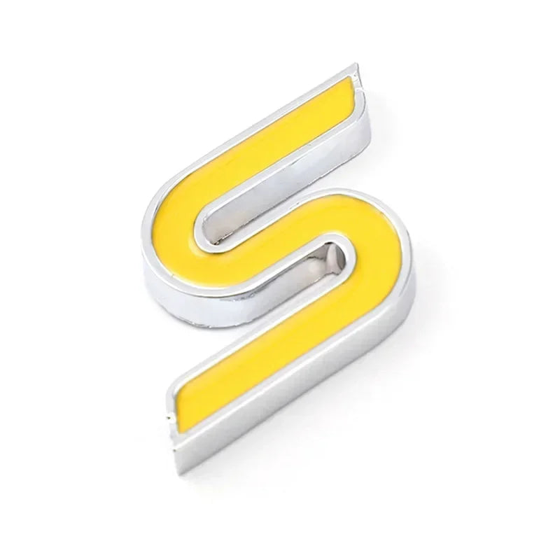 3D Metal S Logo Front Grille Emblem Badge Car Rear Trunk Stickers For Ford Focus Fiesta Escape Ecosport Kuga Mondeo Accessories