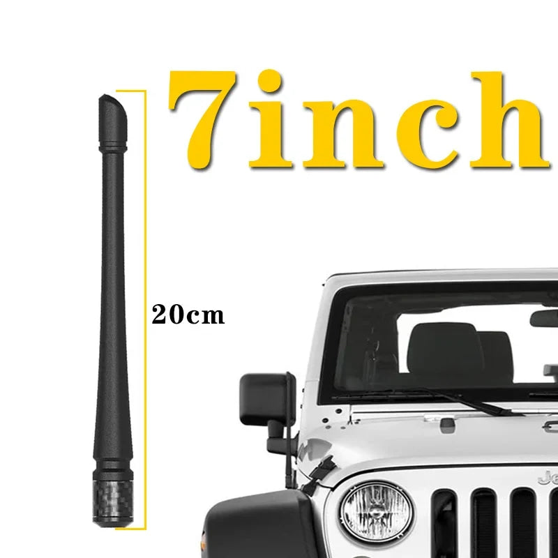7inch Car Radio Antenna Adapter Short Black Car Radio Antenna Amplifier AM/FM Replace Accessories For Jeep Wrangler JK/JL Ford