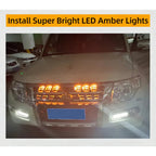 4Pcs 6Pcs Front Grille LED Lights For Toyota Land Cruiser Prado 150 120 Amber DRL Daytime Running Warning Grill Lamps