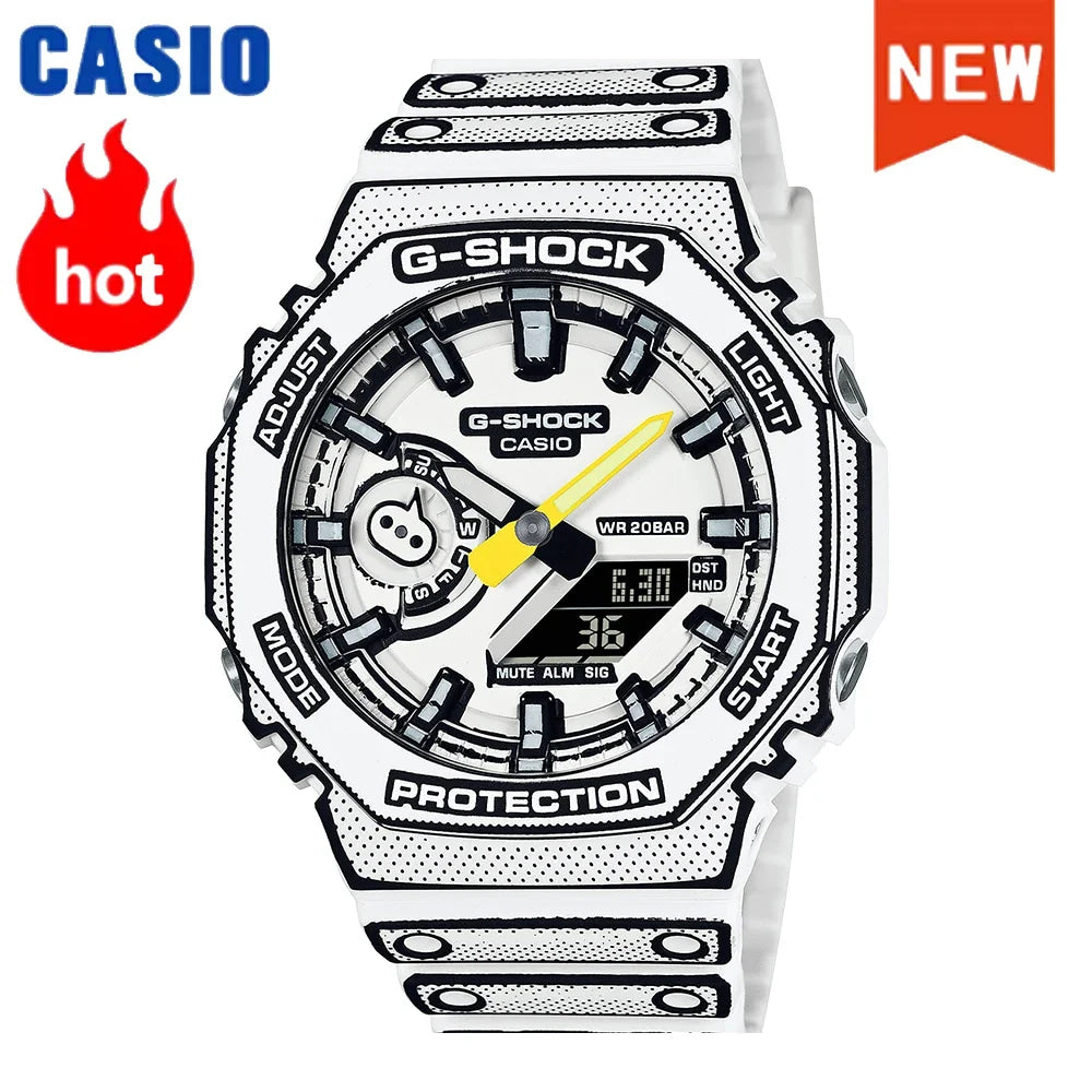 2026 NeW Casio GA-2100 series men's watch Flame Inside trendy sportsmultifunctional fashion anti-shock color disc watch G-SHOCK