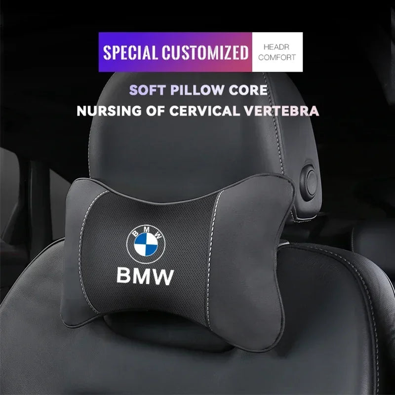 For BMW X1 X2 X3 X4 X5 X6 X7 E28 E60 E90 F20 E46 E39 E36 E92 E91 E34 E53 Key Chian Car Seat Headrest Auto Logo Neck Pillow