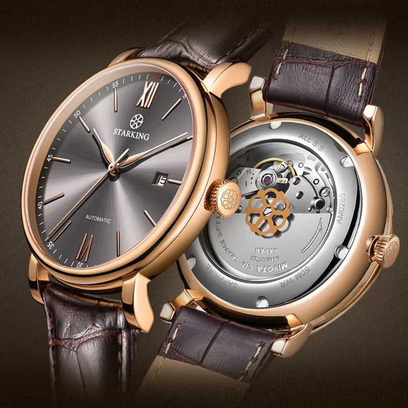 STARKING Sapphire 8215 Automatic Watch Fashion Sports Business Casual Wristwatch Waterproof Wear-resistant Watch Gifts for Men