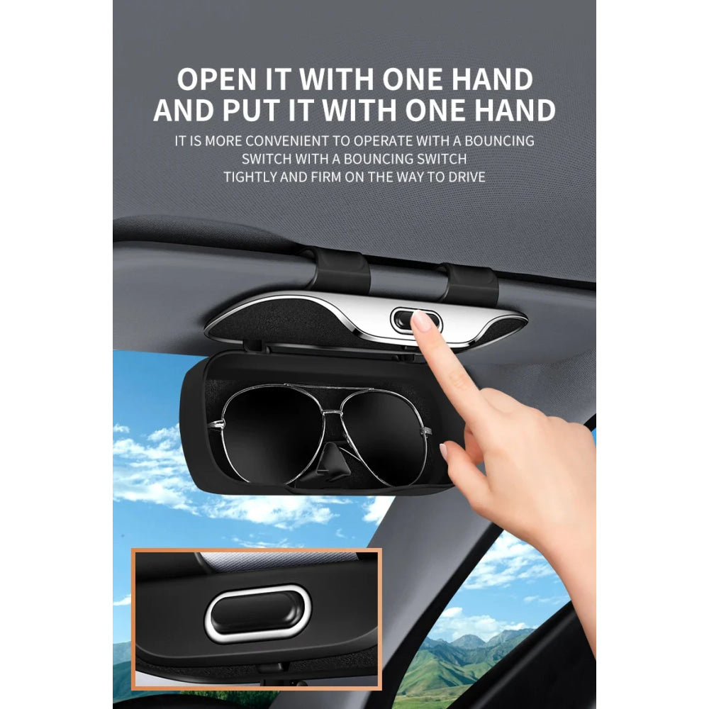 Car Eyewear Case Box Sunglasses Holder Sun Visor Storage Protective Frame Box Glasses Clip For Toyota GR Sport Rav4 Yaris Camry