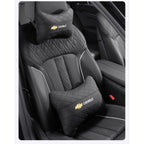 Nappa Leather Car Headrest Neck Pillow Waist Cushioning For Chevrolet Spark Captiva Cruze Malibu Equinox Trax Camaro Blazer