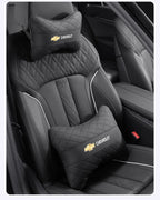 Nappa Leather Car Headrest Neck Pillow Waist Cushioning For Chevrolet Spark Captiva Cruze Malibu Equinox Trax Camaro Blazer