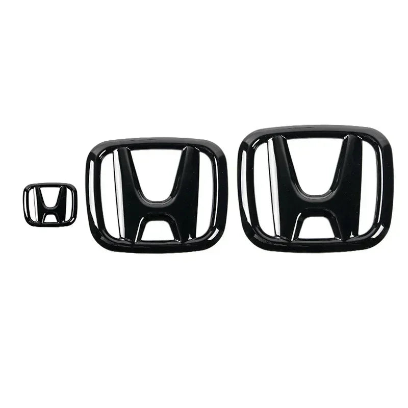 3Pcs Car Front Grille Rear Trunk Badge Steering Wheel Logo Sticker for Honda Accord Civic City XR-V CR-V Inspire Crider Envix