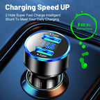 Cargador de coche de 240W, puertos USB duales, carga súper rápida de 120W con pantalla Digital, adaptador de carga rápida para IPhone, Samsung, Xiaomi