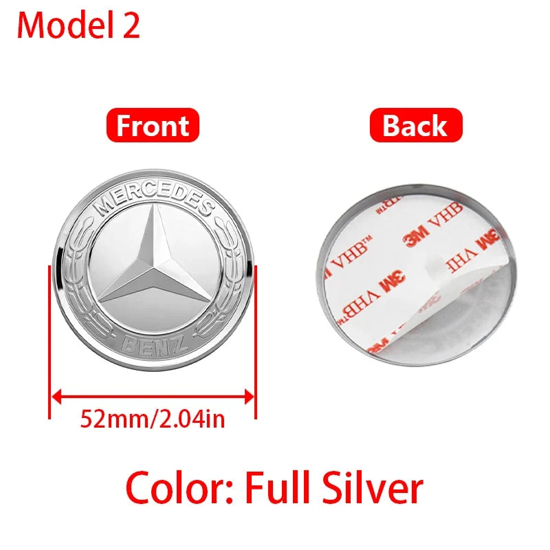 1Pc 52mm 57mm Car Steering Wheel Center Emblem Stickers For Mercedes Benz AMG W203 W206 W205 W211 W212 W210 W201 Badge Accessory